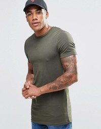 Зеленая удлиненная футболка ASOS - Forest night