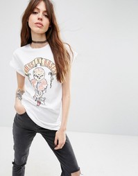 Футболка бойфренда с принтом Guns N Roses ASOS - Белый