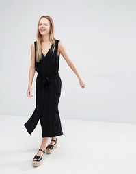 Платье миди на пуговицах Monki - Черный