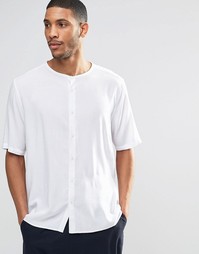 Рубашка без воротника с рукавами до локтя ASOS - Белый