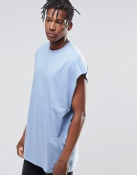 Oversize-футболка без рукавов с углубленной проймой и необработанными Asos
