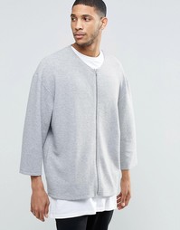 Свободная куртка‑пилот без воротника с рукавами 3/4 ASOS