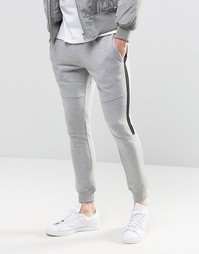 Зауженные контрастные брюки с контрастной деталью Jack &amp; Jones - Серый