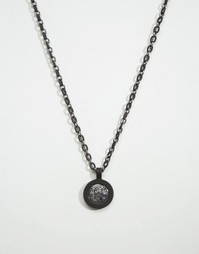 Черное ожерелье с медальоном Icon Brand эксклюзивно для ASOS - Черный