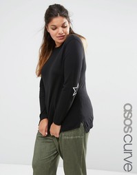 Джемпер с накладками на локтях ASOS CURVE - Черный