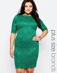 Кружевное платье Goddiva Plus - Нефрит
