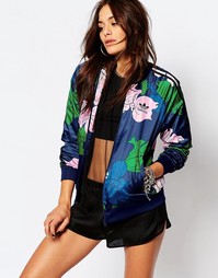 Куртка-пилот с полосками и цветочным принтом Adidas Originals 3