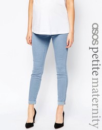 Голубые джеггинсы с отворотами для беременных ASOS Maternity PETITE Ri