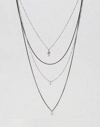 Многоярусное ожерелье с крестом ограниченной серии - Мульти Asos