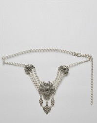 Броский пояс с подвеской Retro Luxe London - Античный серебряный