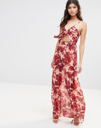 Платье макси с принтом диких роз For Love and Lemons - Rosey floral