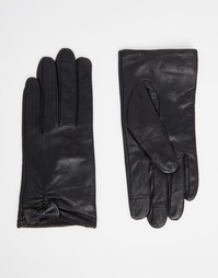 Кожаные перчатки для сенсорных гаджетов с декоративным бантиком ASOS