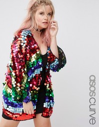 Кимоно с декорированными полосками ASOS Curve - Мульти