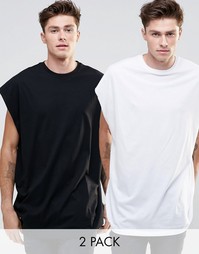 2 oversize‑футболки без рукавов ASOS - СКИДКА 18%