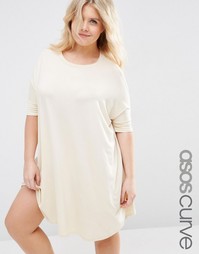 Платье-футболка ASOS CURVE - Кремовый