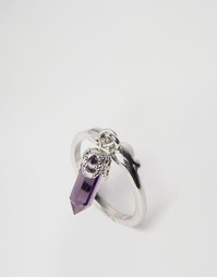 Кольцо с подвеской‑осколком ASOS - Фиолетовый
