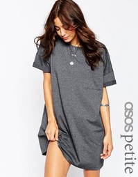 Повседневное платье‑футболка в стиле oversize с карманом ASOS PETITE