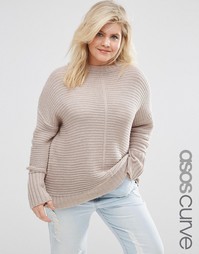 Джемпер крупной вязки ASOS CURVE - Бежевый меланж