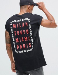 Oversize-футболка с готическим принтом на спине ASOS - Черный