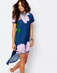 Асимметричное платье макси с цветочным узором adidas Originals