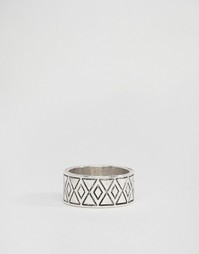 Серебристое кольцо с ацтекскими узорами ASOS - Серебряный