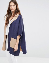 Двустороннее пончо из искусственной замши Jayley