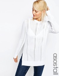 Джемпер с боковыми разрезами ASOS TALL - Белый