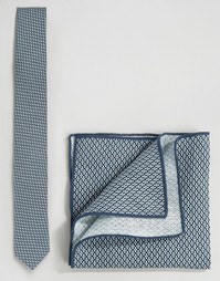 Набор из галстука и платка для нагрудного кармана Minimum - Синий