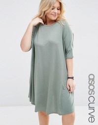 Платье-футболка ASOS CURVE - Хаки