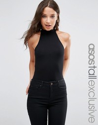 Боди с высокой горловиной и лямками сзади ASOS TALL - Черный