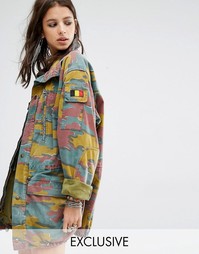 Свободная куртка в стиле милитари Milk It Vintage - Мульти