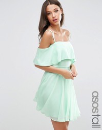 Платье мини с вырезами на плечах ASOS TALL - Мятный