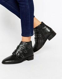 Кожаные ботинки с заклепками ASOS ASHLEIGH - Черный