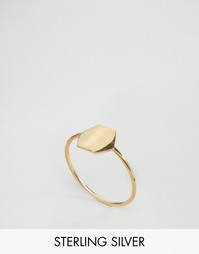 Позолоченное шестигранное кольцо ASOS - Золотой