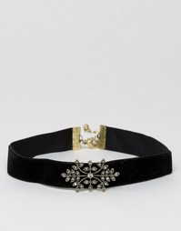 Филигранное ожерелье-чокер ASOS - Античный золотой