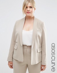 Строгий блейзер ASOS CURVE Premium - Серо-коричневый