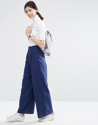 Мешковатые фактурные брюки с широкими штанинами ASOS - Темно-синий