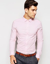 Зауженная розовая рубашка с длинными рукавами ASOS - Розовый