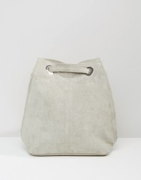 Замшевый рюкзак с люверсами ASOS - Серый