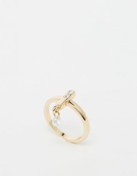 Кольцо с подвеской из драгоценного камня Monki - Золотой