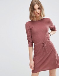 Вязаное платье с завязкой на талии ASOS - Blush