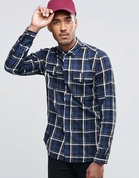 Рубашка в клетку с двумя карманами Jack &amp; Jones - Темно-синий