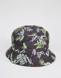 Двусторонняя панама с принтом ASOS - Черный