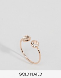 Кольцо из позолоченного серебра с камнем ASOS - Розовое золото