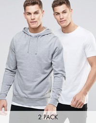 Набор из худи и длинной футболки ASOS, СКИДКА 15%
