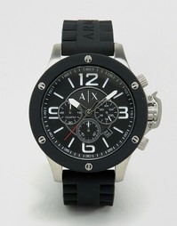 Часы с хронографом и силиконовым ремешком Armani Exchange AX1522