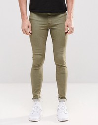 Джинсовые меггинсы цвета хаки ASOS - Выцветший оливковый