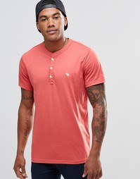 Облегающая футболка хенли Abercrombie &amp; Fitch - Cranberry