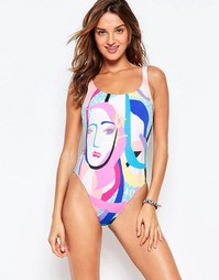 Cлитный купальник Seafolly Face It - Белый