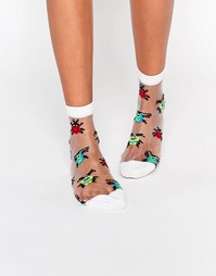 Полупрозрачные носки с жуками ASOS - Белый